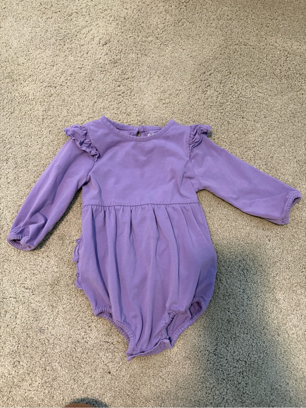 Ruffle Butts Lavender Long-Sleeve Ruffle One-Piece